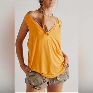 #523 NWOT FREE PEOPLE CARROT GINGER SLEEVELESS MOON DANCE TANK TOP medium